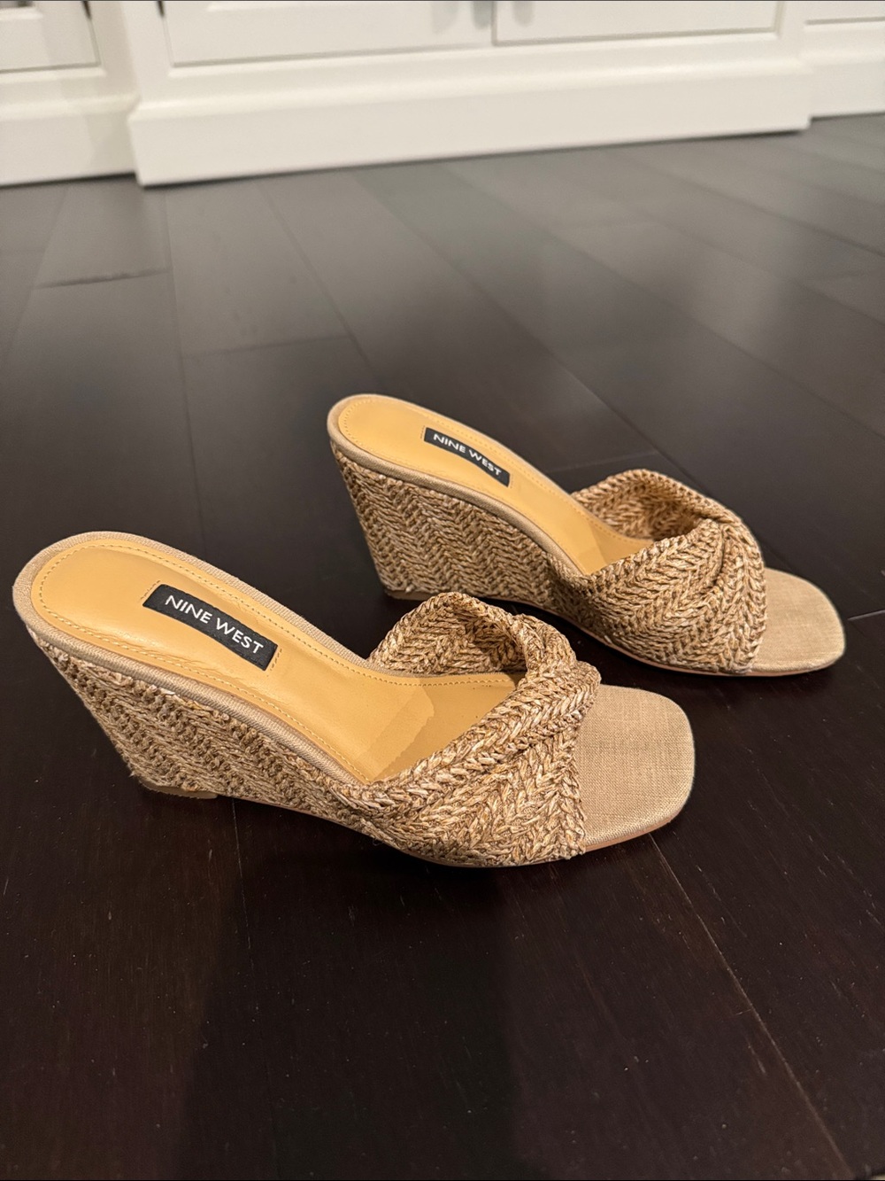 Nine West Raffia Wedge Sandals